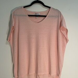 Soft Pink V-Neck Women Top